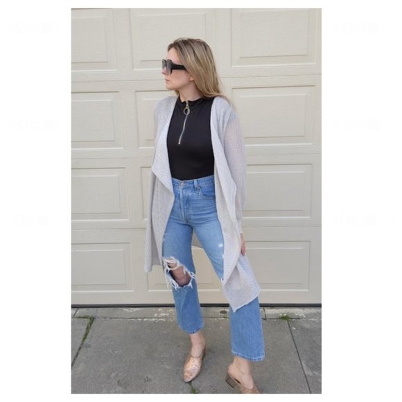 Zadig and Voltaire Daphnee Mesh Metallic Open Front Cardigan - Picture 1 of 6